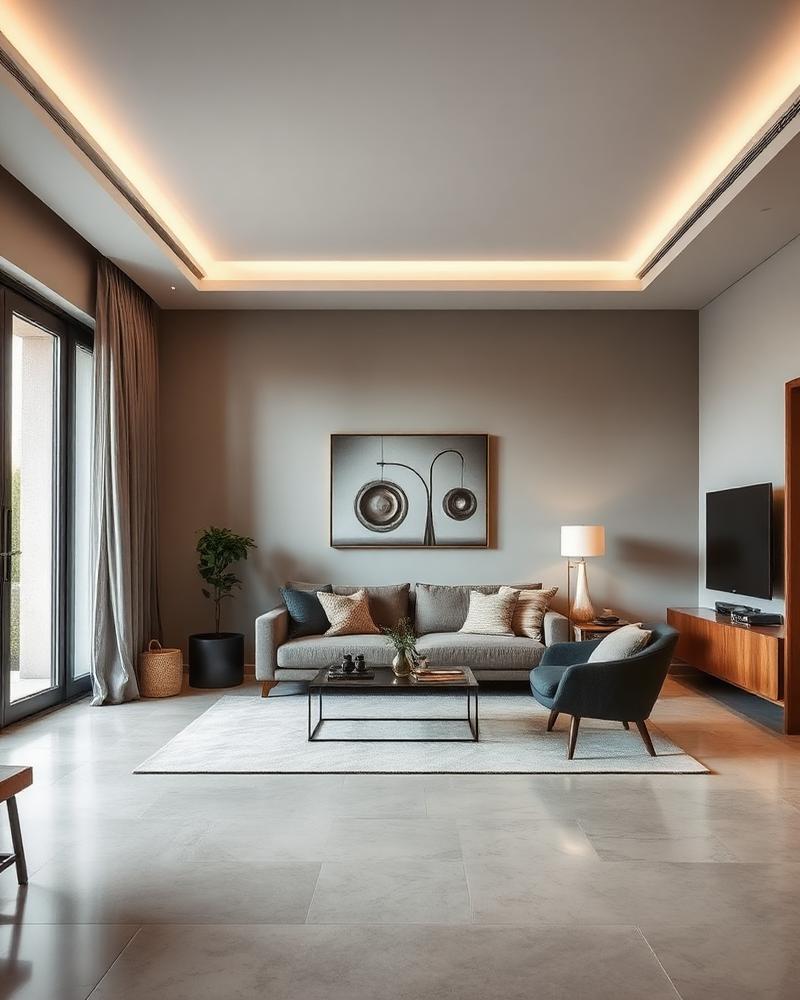 Salón reformado con iluminación integrada